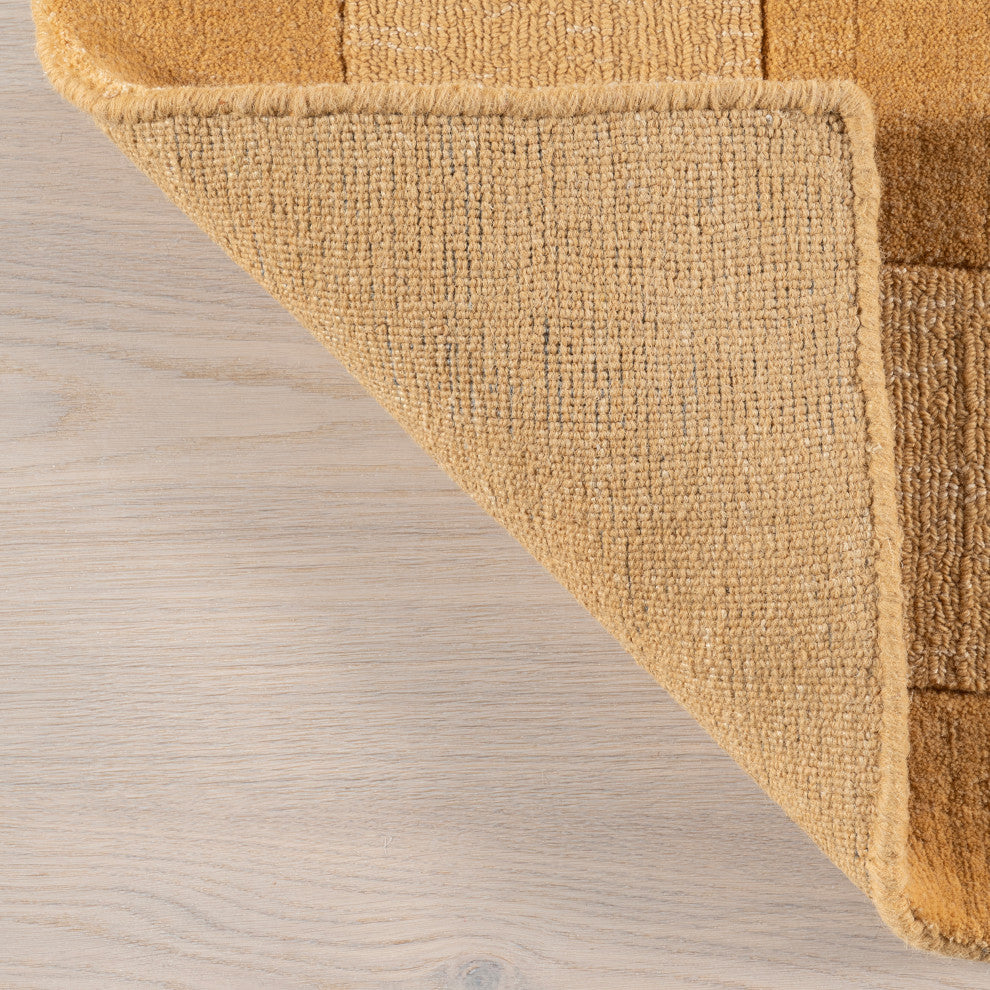 Petra High-Low Wool-Blend Area Rug, Golden Butter 12' x 15'