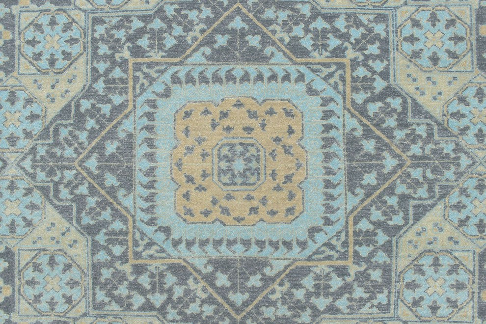 Yousafi Ayaz Gray/Light Blue Rug, 6'2x8'8