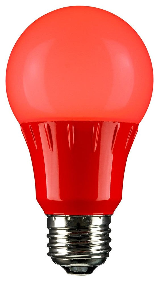 Sunlite Led A Type Colored 3W Light Bulb Medium, E26, Base, Red