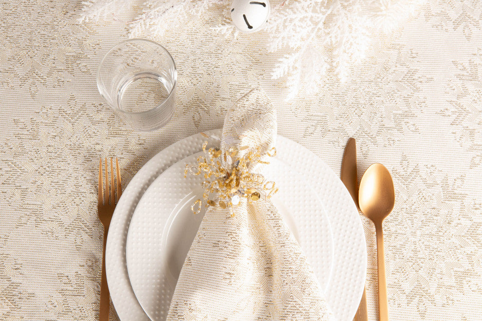 DII Winter Sparkle Jacquard Square Table Topper