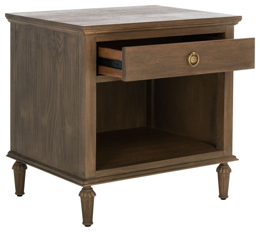 Safavieh Couture Lisabet 1 Drawer Wood Nightstand, Brown