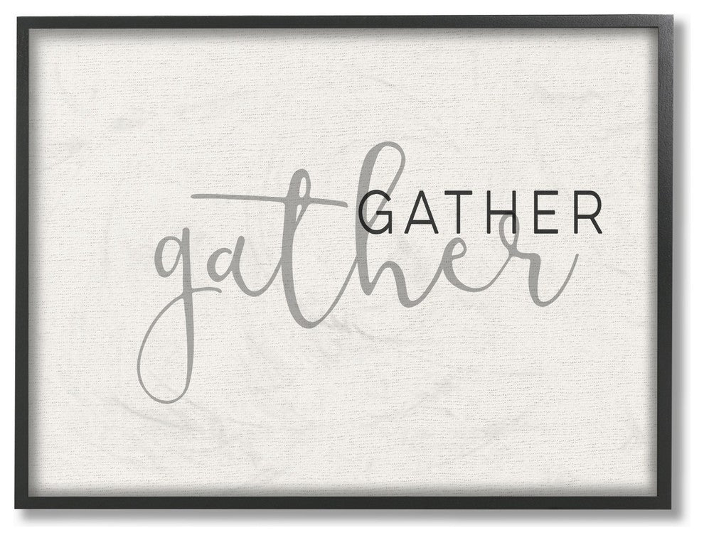Stupell Ind. Gather Typography Framed Giclee Texturized Art, 11 x 14