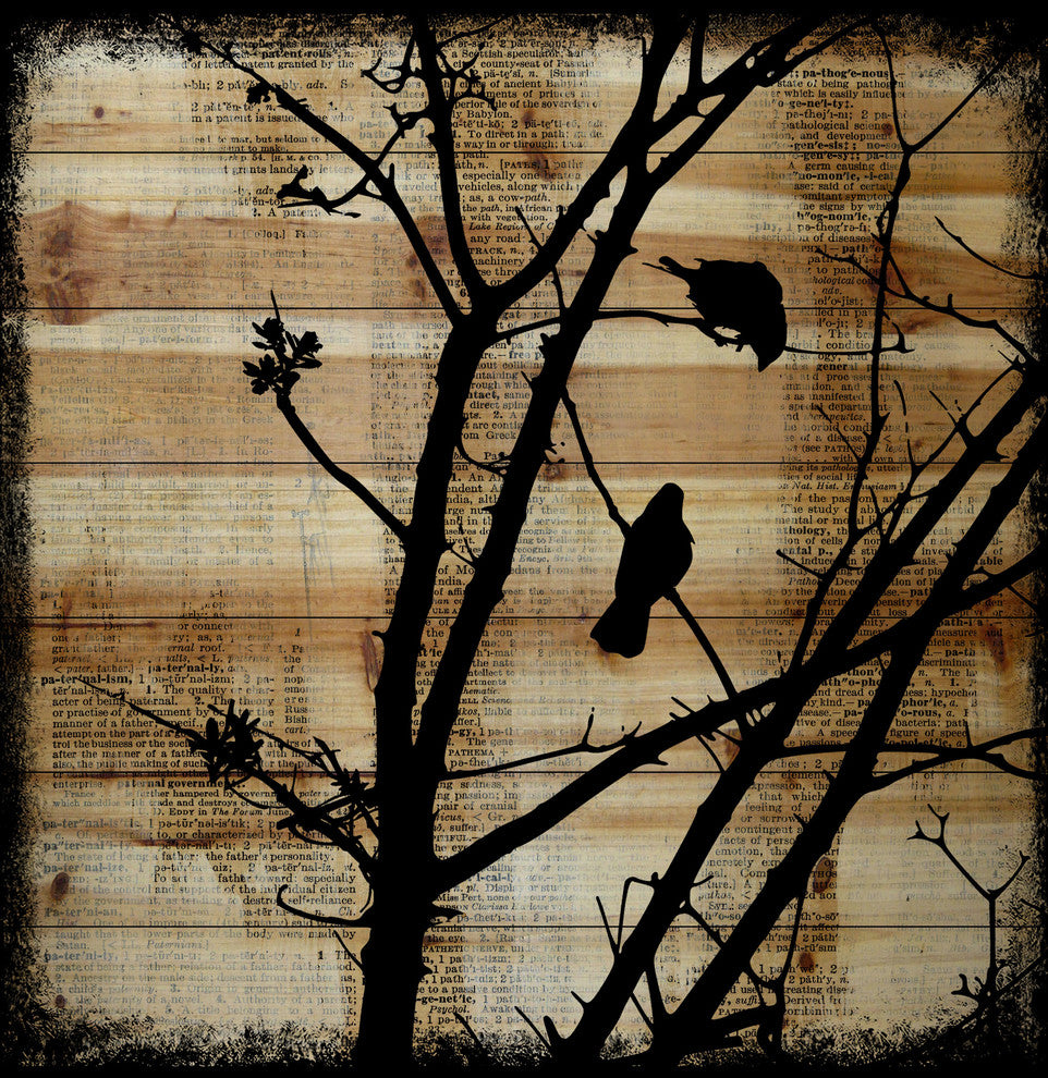 Marmont Hill, "Upstairs Neighbor" by Vicki Butler Print, Natural Pine Wood