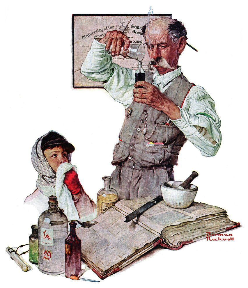 "Pharmacist" Painting Print on Canvas by Norman Rockwell