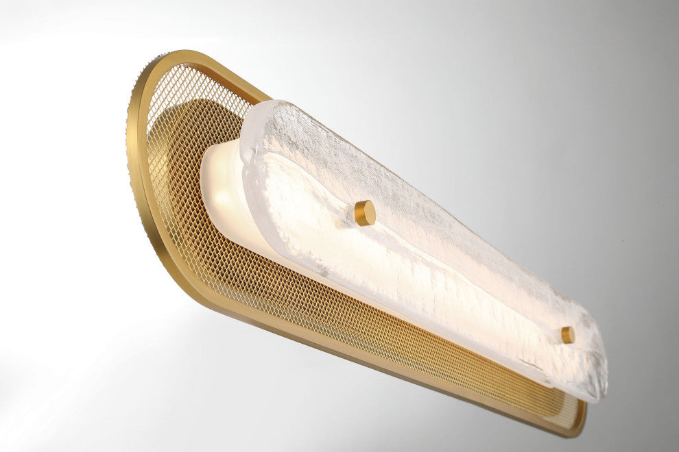 Tramore, Wall Sconce, 30", Gold, Silver Glass