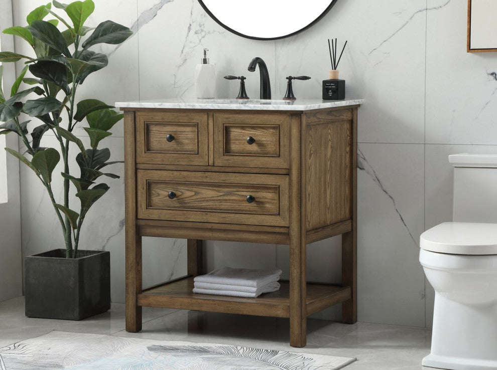 Elegant VF27030DW 30" Single Bathroom Vanity, Driftwood