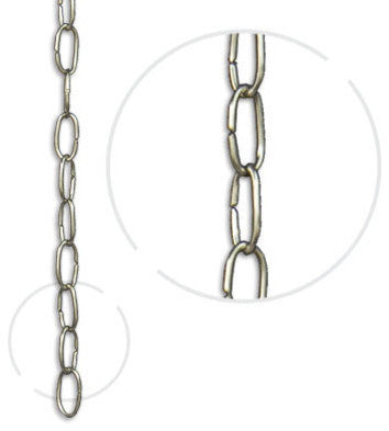 Chain #40, Small Oval Link Chain, Un-Welded Brass Wire Chain, Matte Silver
