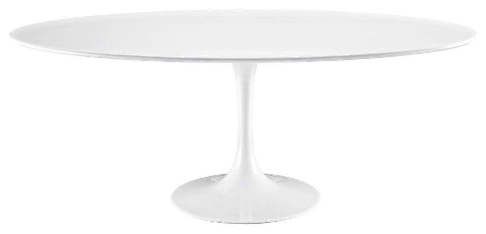 Modern Urban Contemporary Fiberglass Dining Table, White Steel Wood
