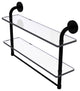 Remi 22" Two Tiered Glass Shelf with Towel Bar, Matte Black