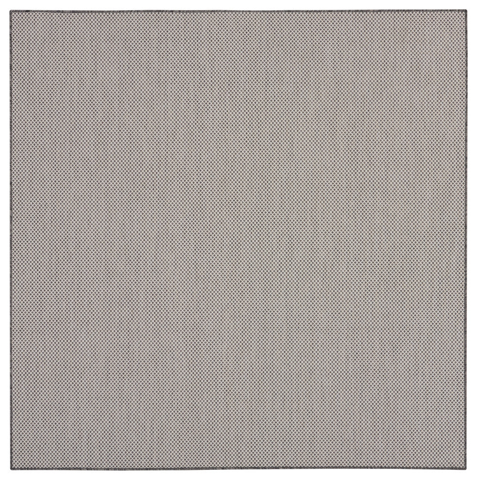 Nourison Courtyard 8' x Square Ivory/Charcoal Modern Rug