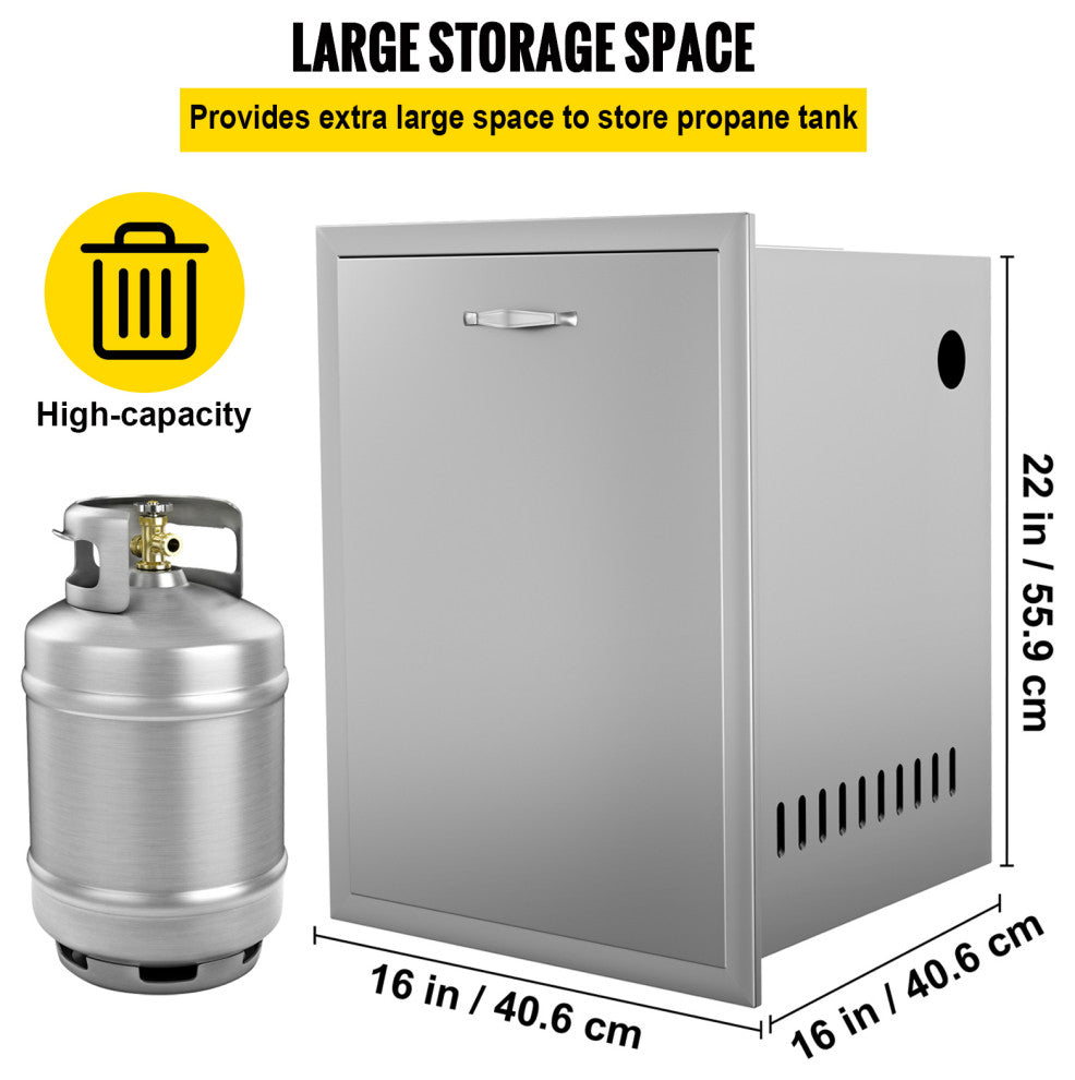 Outdoor Kitchen Propane Tank Drawer Stainless Steel Pull Out Trash Drawer