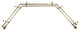 Arman Bay Window Double Curtain Rod, Antique Brass