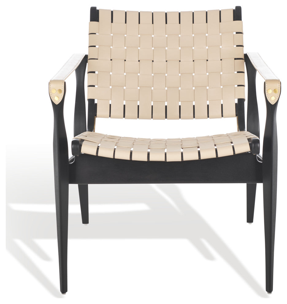 Safavieh Couture Dilan Safari Chair, Black/White