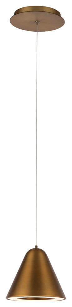 Kone 6" LED Pendant 3000K, Aged Brass, Title 24 Compliant