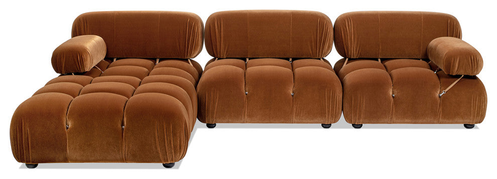 Marcel 109.5" Modular Sectional, Burnt Orange Performance Velvet