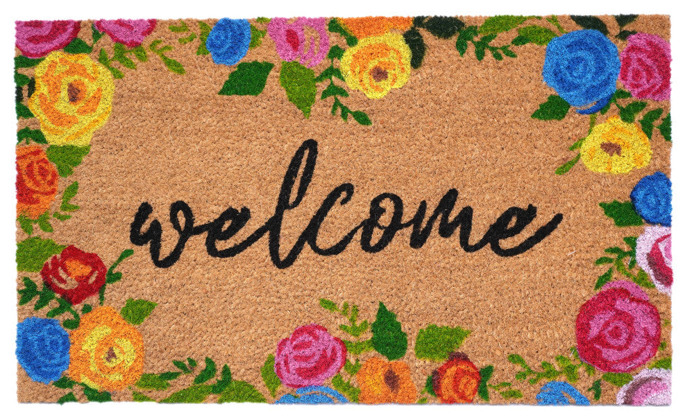 Calloway Mills Colorful Roses Welcome Doormat, 24" X 36"