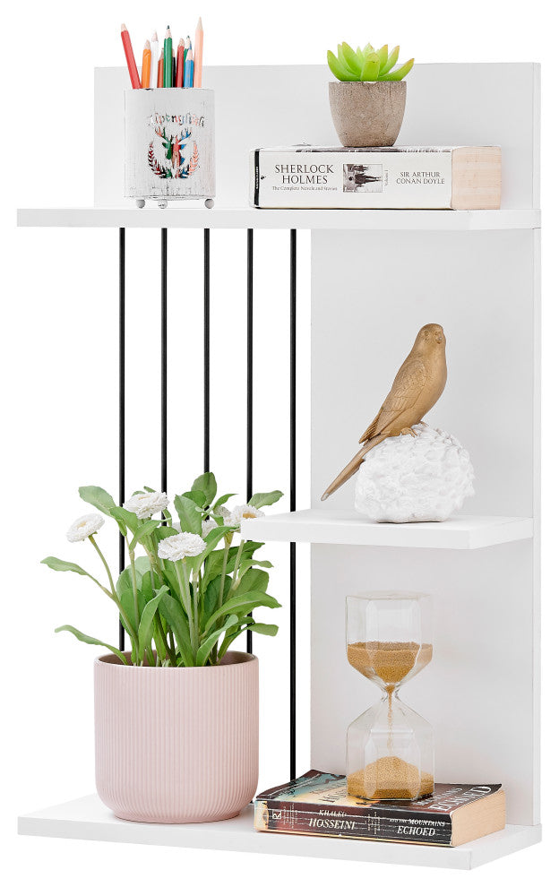 Danya B. Seville Dynamic Utility Ledge Wall Shelf, White