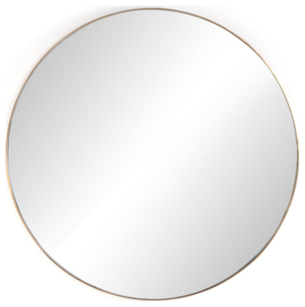 Georgina Round Mirror-Polished Brass