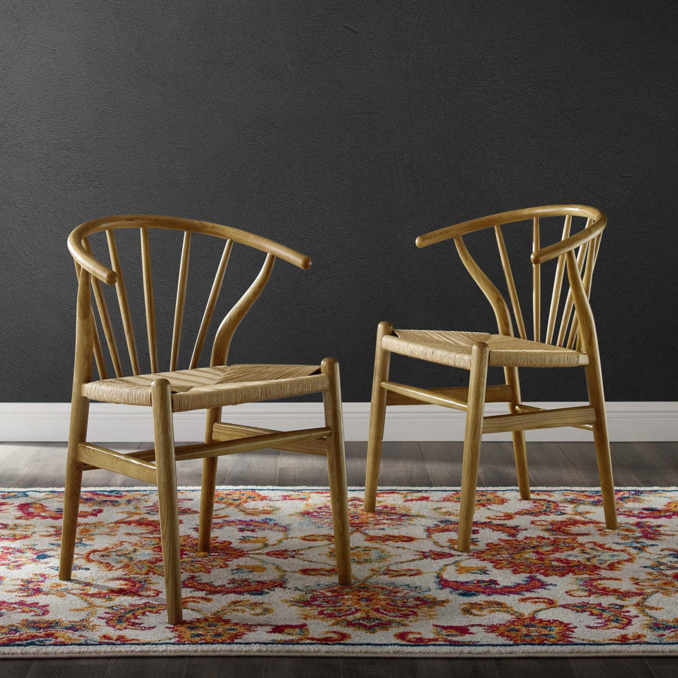 Flourish Spindle Wood Dining Side Chair Set of 2 - Natural