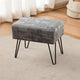 Textured Velvet Ottoman, Steeple Gray