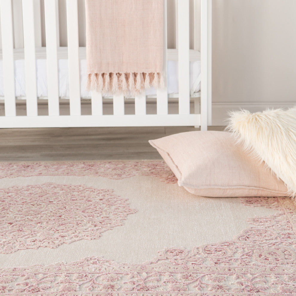 Jaipur Living Malo Medallion Pink/White Area Rug, 2'x3'