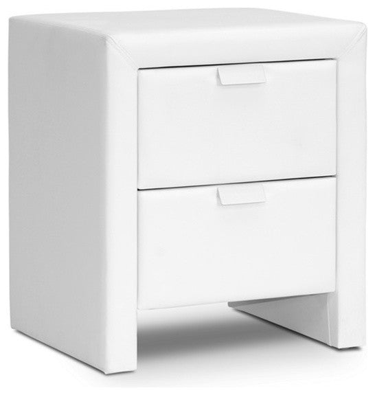 Frey Upholstered Nightstand, White