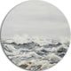 Grey Sea Waves, Seascape Painting Disc Metal Wall Art, 23"