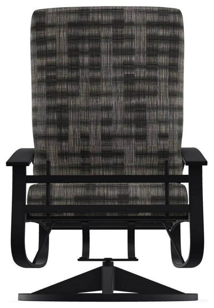 Belle Isle Cushion Outdoor Swivel Rocker, Illusion Plaid Onyx/Black