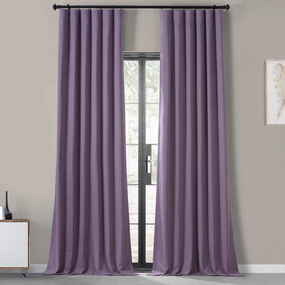 Boho Purple Performance Woven Blackout Curtain Pair, 50W x 120L