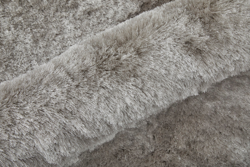 Weave & Wander Armada Plush Shag Rug, Platinum, 7'6"x9'6"