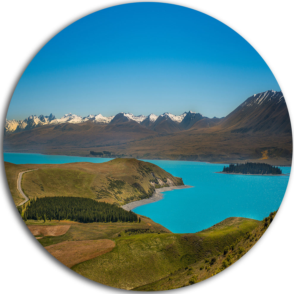 Fantastic Calm Landscape Of New Zealand, Landscape Round Wall Art, 36"