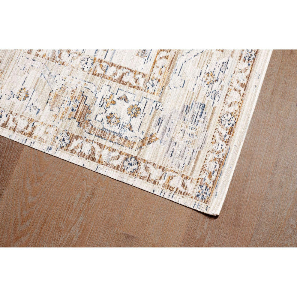 Ava Diamond Medallion Area Rug, Ivory, 3'3"x5'3"