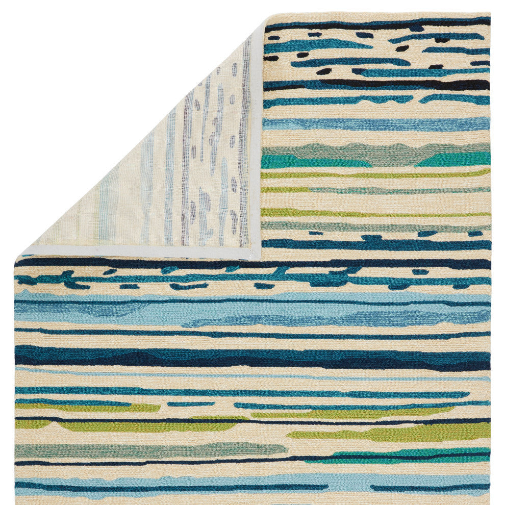 Jaipur Living Sketchy Lines Indoor/Outdoor Abstract Blue/Green Area Rug, 7'6"x9'