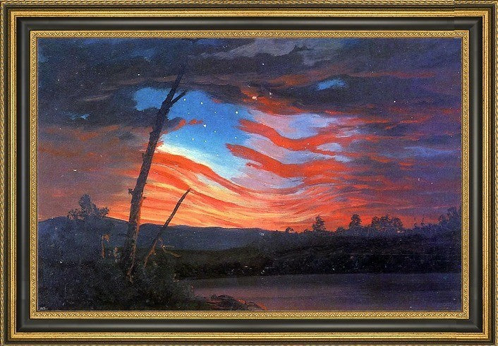 Frederic Edwin Church Our Banner in the Sky Framed Premium Canvas Print, 18"x27"