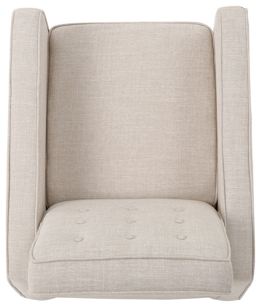 GDF Studio Macedonia Mid-Century Modern Button Tufted Recliner, Wheat Fabric