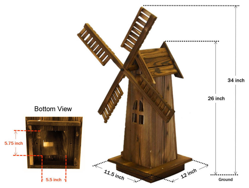 Classic Old-Fashioned Wooden Dutch Windmill