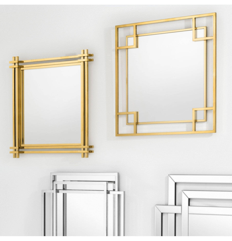 Gold Geometric Frame Mirror | Eichholtz Morris