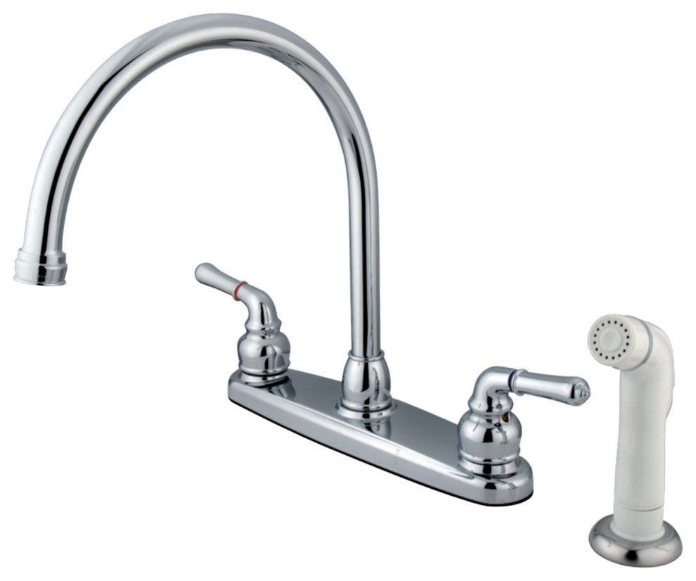 Kingston Brass 8" Centerset Kitchen Faucet, Polished Chrome