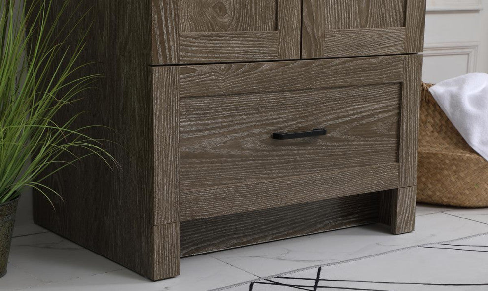 Home Living Single 24" Bathroom Vanity (Weathered Oak)