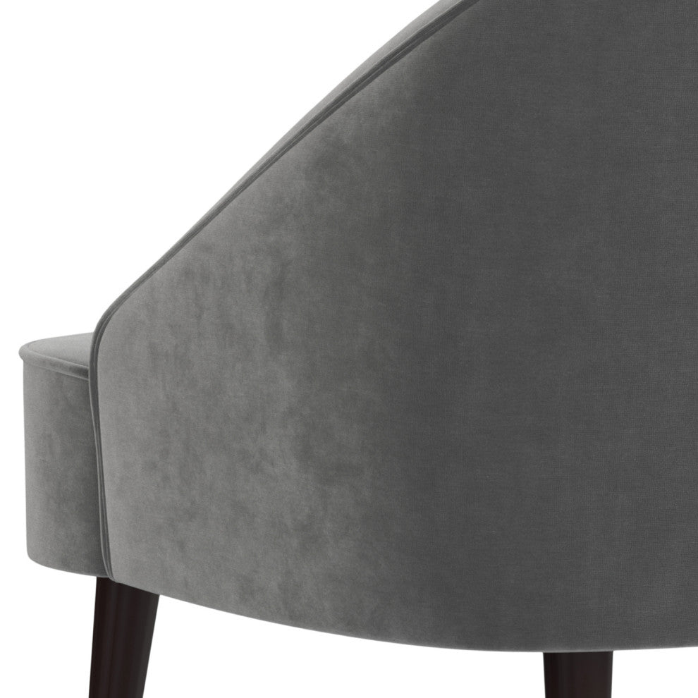 Harrah Accent Chair, Velvet fabric, Smoky Grey