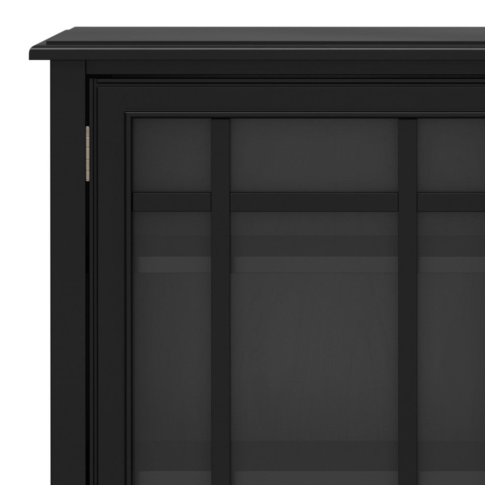 Connaught Solid Wood Tall Storage Cabinet, Black