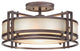 Underscore 3-Light Semi Flush, Cimmaron Bronze With Brushed Caramel Silk Glass