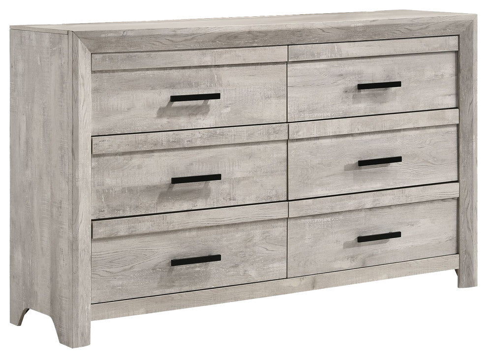 Ellen 6 Drawer Dresser, White