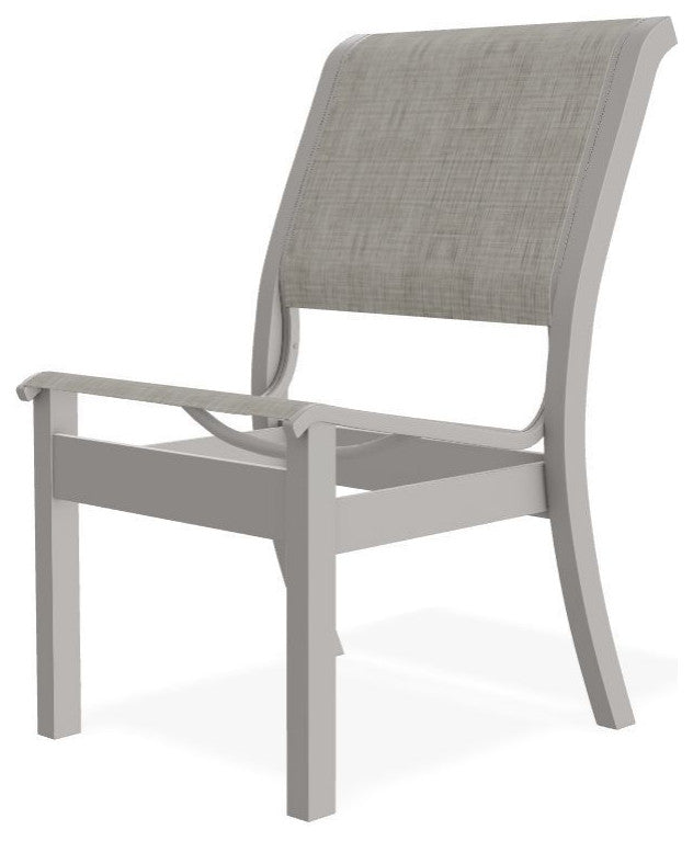 Leeward Sling Stackable Outdoor Dining Chair, Smoke/Warm Gray