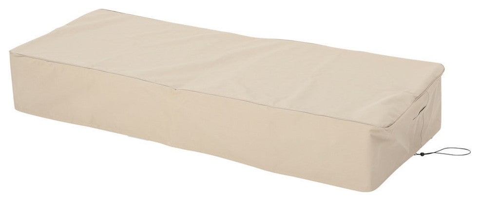 GDF Studio Solana Outdoor Beige Waterproof Fabric Lounge Set Cover, Set of 2