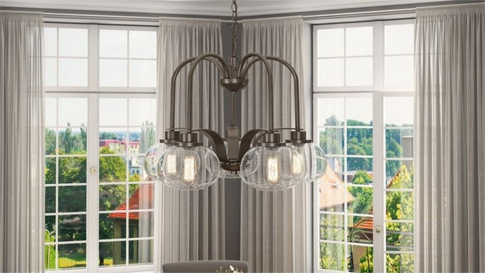 Trilogy 5-Light Chandelier, Old Bronze
