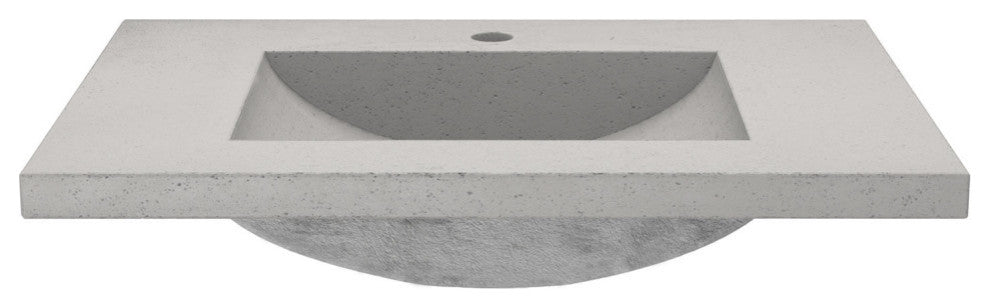 Palomar Vanity Top and Integral Sink, Ash, 30", Single Faucet Cutout