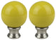 Ceramic Ball Lamp Finial, 2" Tall, Yellow, Set of 2