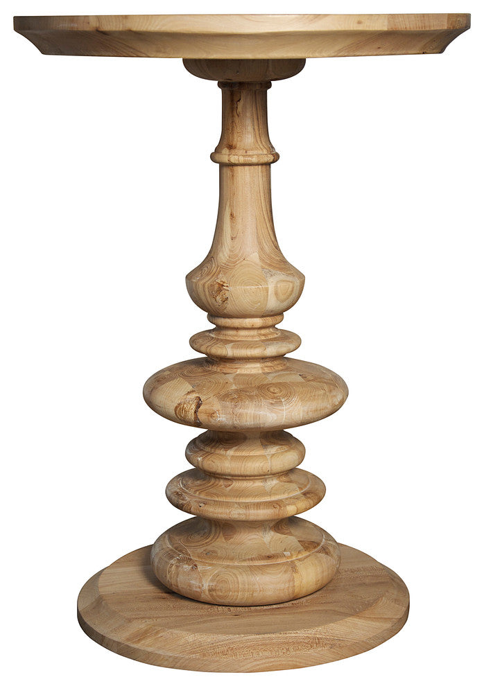 Old Elm Pedestal Side Table