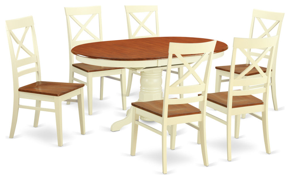 Avqu7-Whi-W Dining Room Sets For 6 -Kitchen Table and 6 Dining Chairs